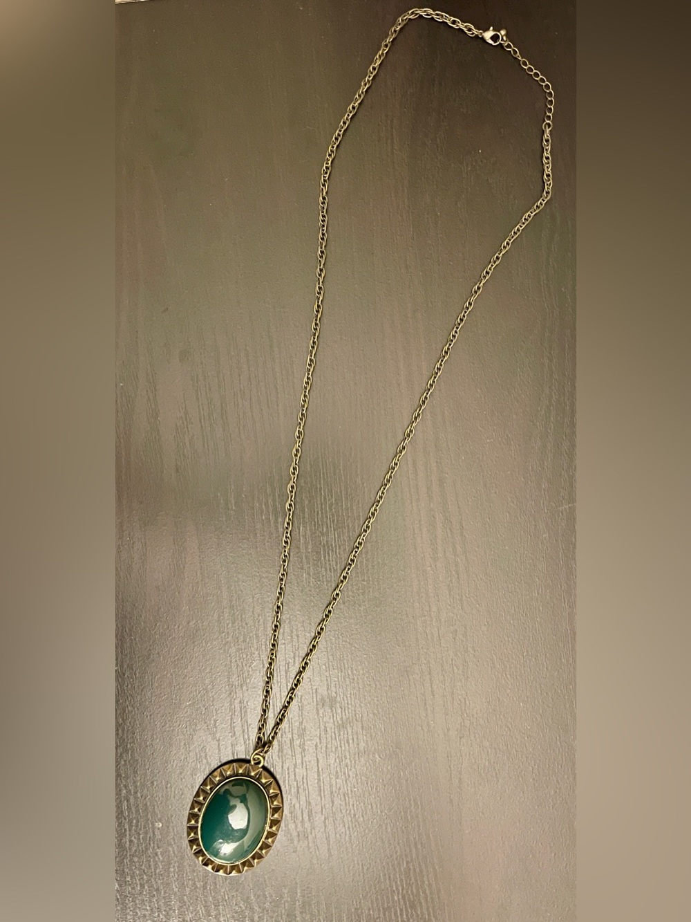Vintage Green Pendant Necklace Boho